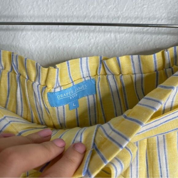 Draper James Yellow Striped Paper Bag Pull On Shorts Size Large - Picture 2 of 4